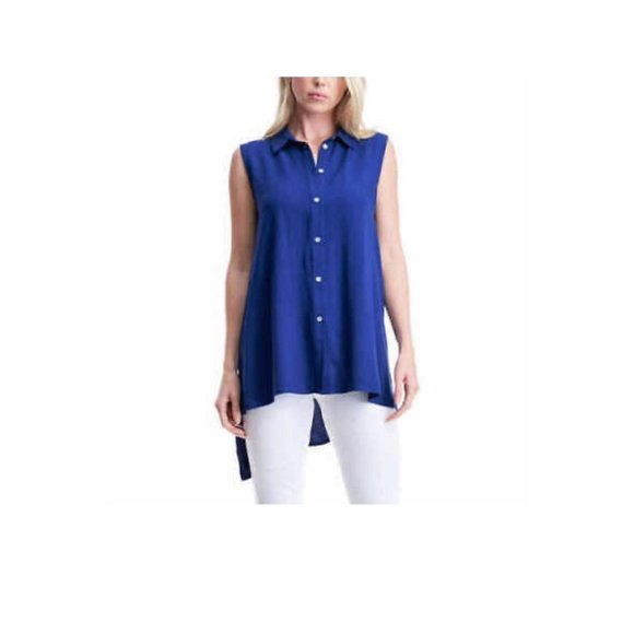 Fever Tops - New with Tags Fever Ladies Sleeveless Tunic Top Layered Size Small Cobalt Blue